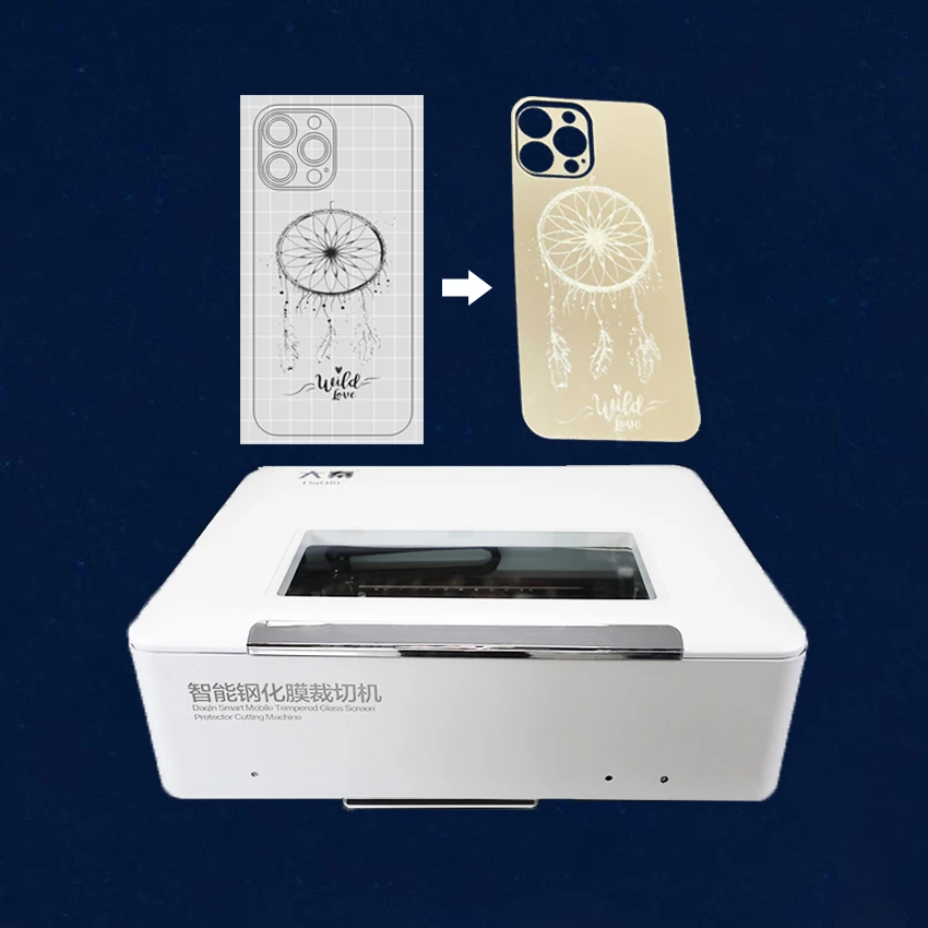 

Daqin Laser Cutting Machine for Phone Screen Protector Engraving on Film and Case