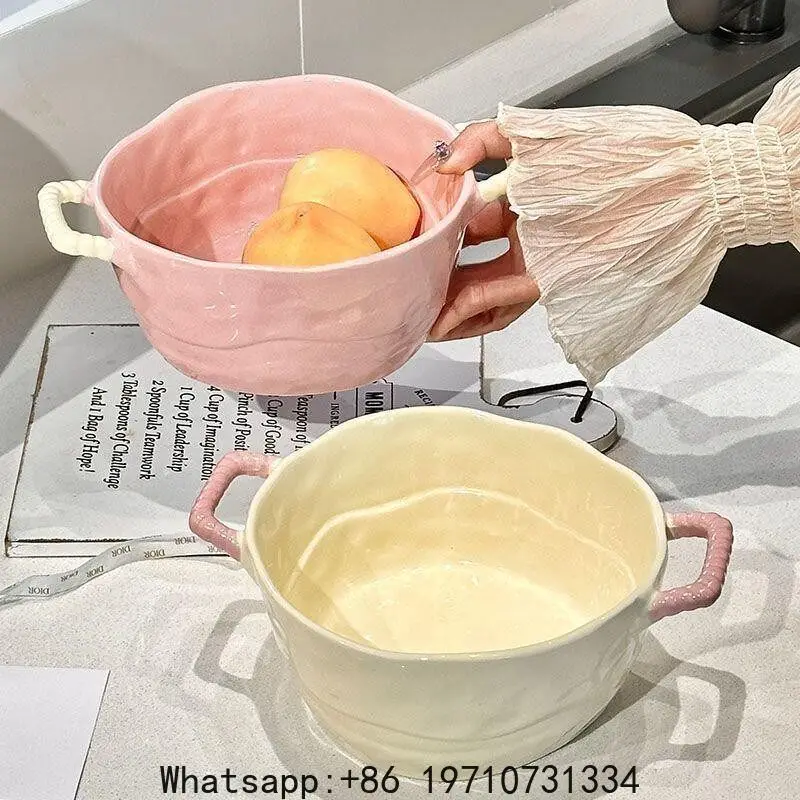 Tazón Amphora, Tazón para Hornear, Tazón de Cerámica para Ensalada de Frutas