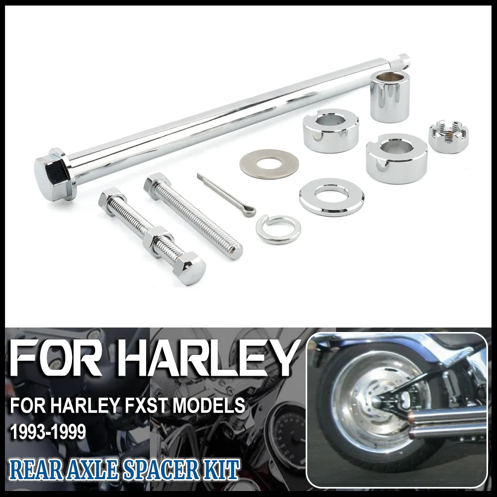 

3/4" 13" Motorcycles Rear Axle Spacer Kit Belt Drive Wheel Axle CNC Aluminum For Harley Softail Springer FXST 1993-1999