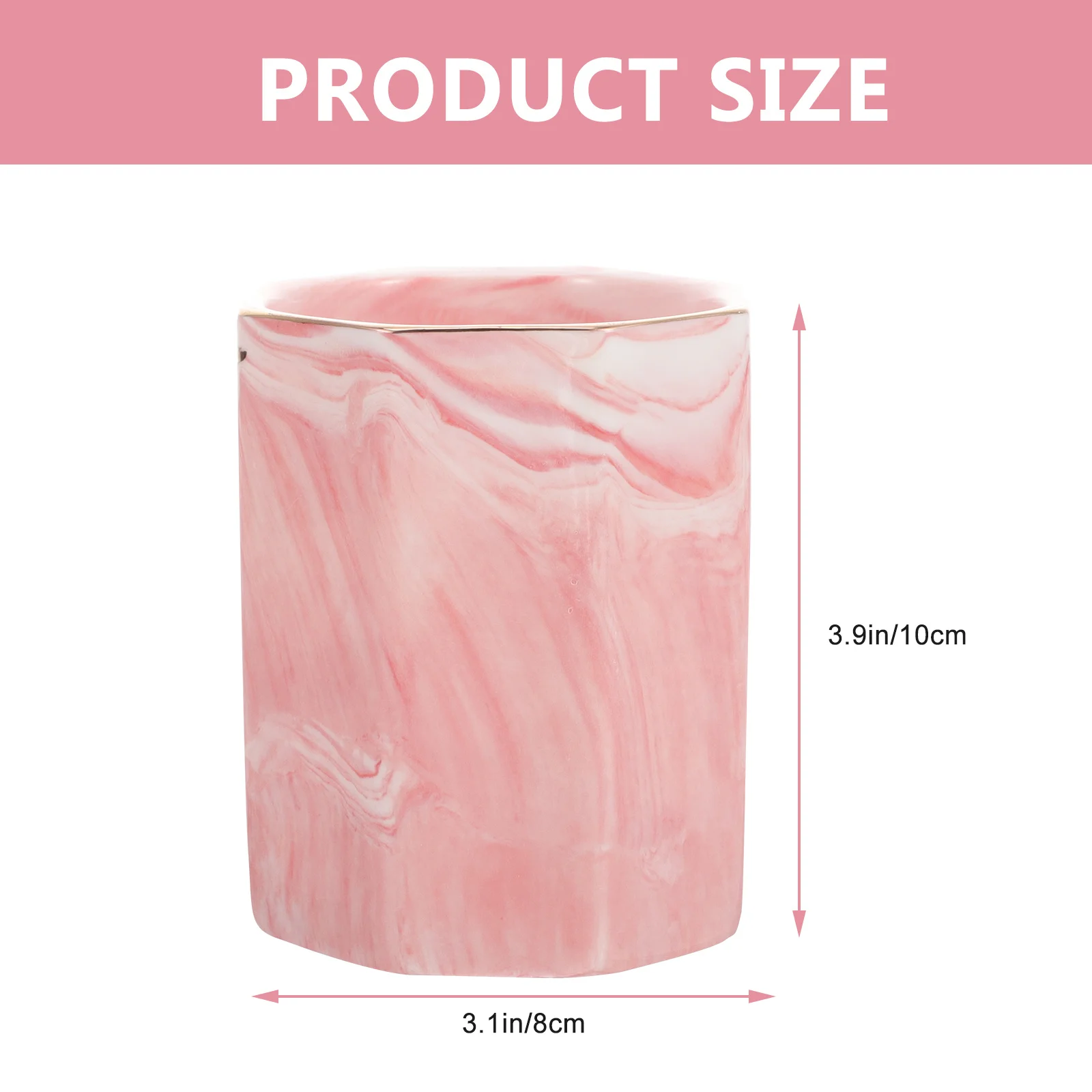 Colorful Ceramic Pen Holder Large Capacity Gold Edge Elegant Pen Cup Multi-Functional Desk Storage Organizer for Stationery