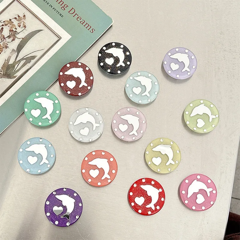 

Держатель-подставка для телефона Dolphin Love Mirror с раскладной подставкой и креплением, настольный держатель-кронштейн для iPhone 16 17