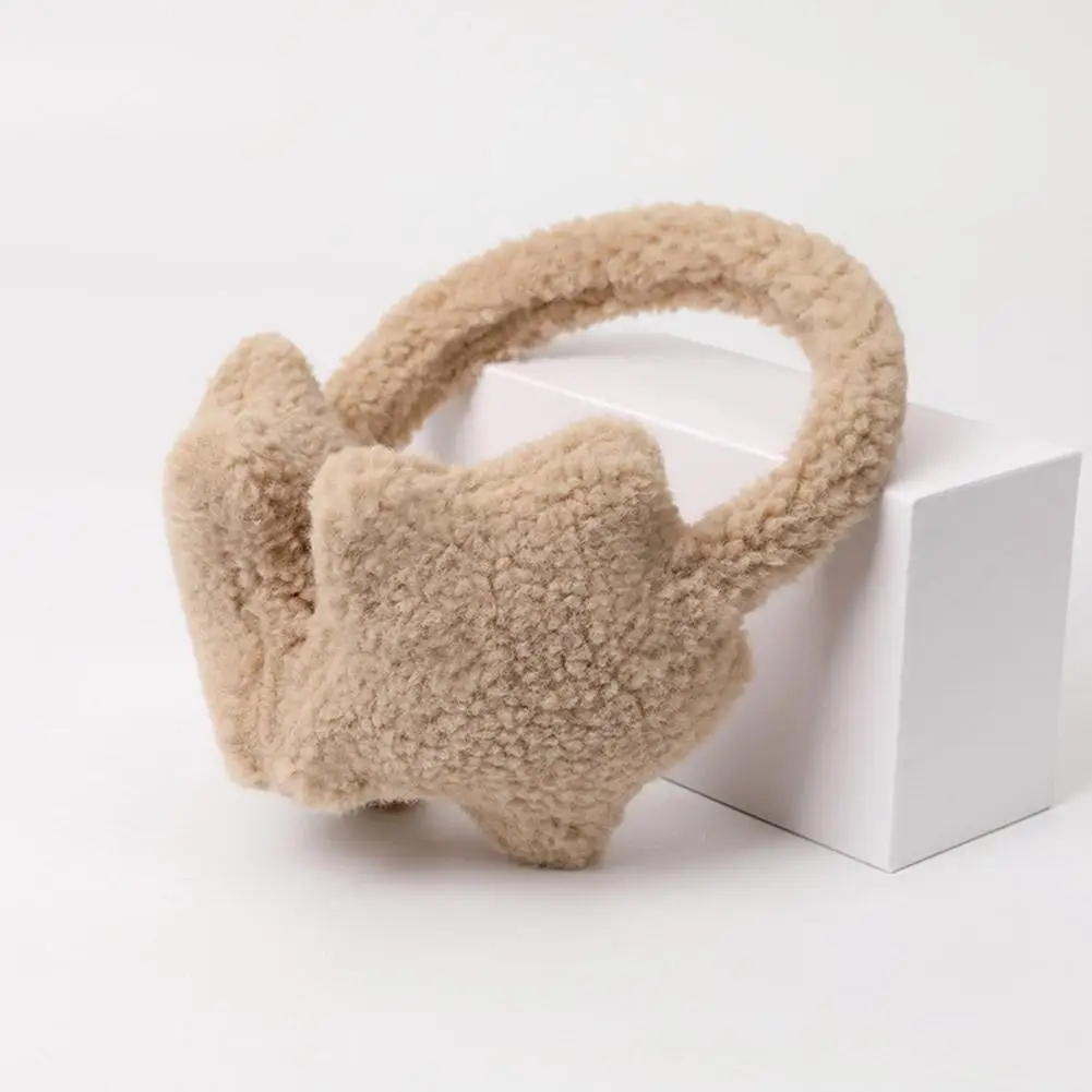 Y2K Star Fluffy Earmuffs Earplugs Cold Protection Women Ear Cover Keep Warm Solid Color Plush Earmuffs Warm Headphones