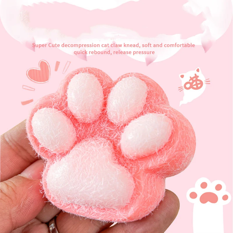 Nuevo Juguete Antiestrés de Goma con Forma de Pata de Gato, Juguete de Peluche Suave con Rebote Lento, Regalos para Aliviar el Estrés ﻿