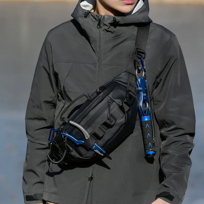 

outdoor Fishing Lure Bag Zipper Pocket Waterproof Fishing Tackle Bags Multi Layer Large Capacity Chest Pack Fishing Waist Bag