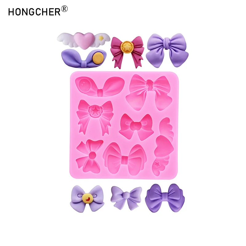 Bow Headdress Shoes & Clothes Gurkha Resin Jewelry Accessories Drip Mold Chocolate Cake Dessert Decoration Silicone Mould