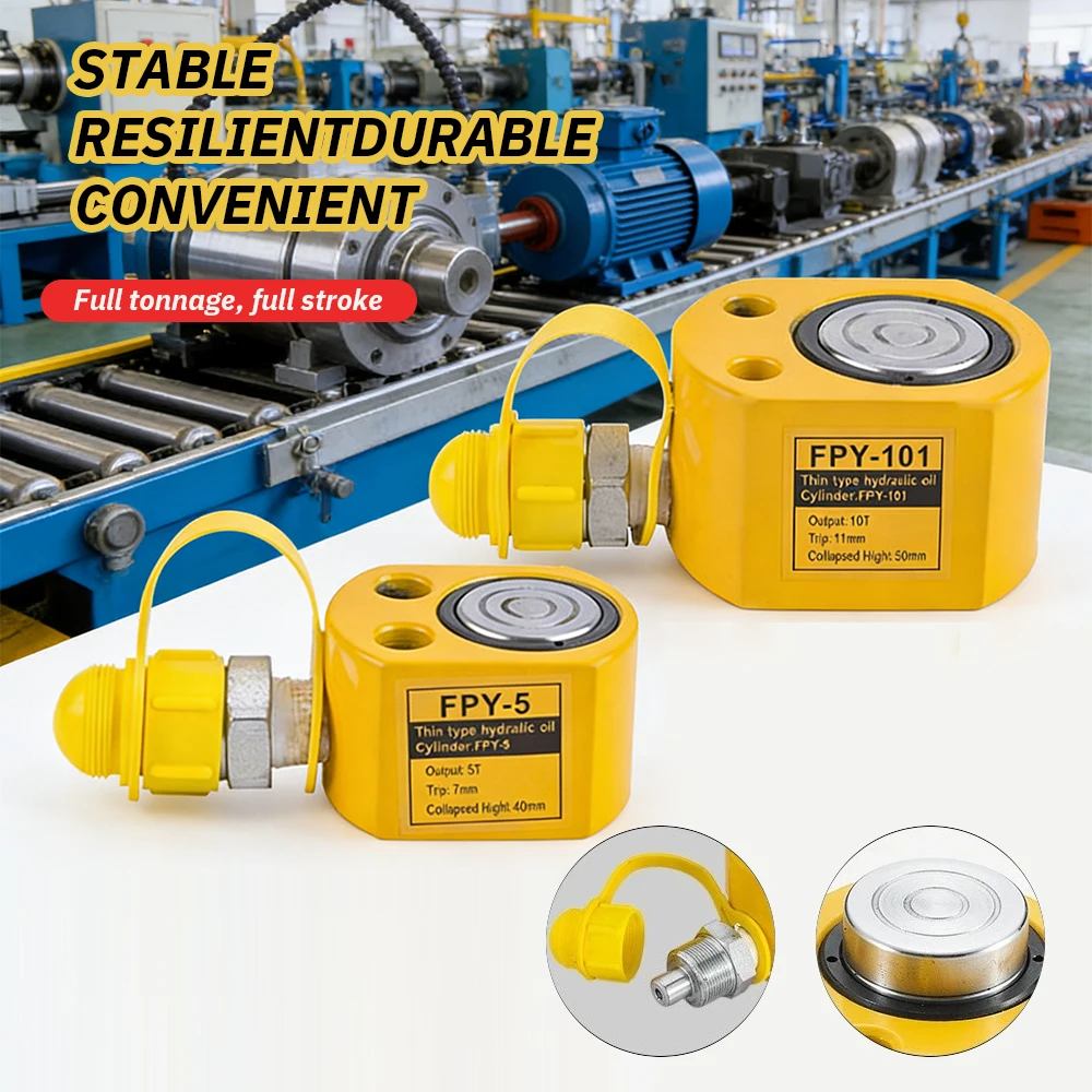 Ultra-Thin Hydraulic Cylinder Jack 5T/10T Portable Manual Vertical Lifting Hydraulic Booster for Auto Maintenance & Industrial