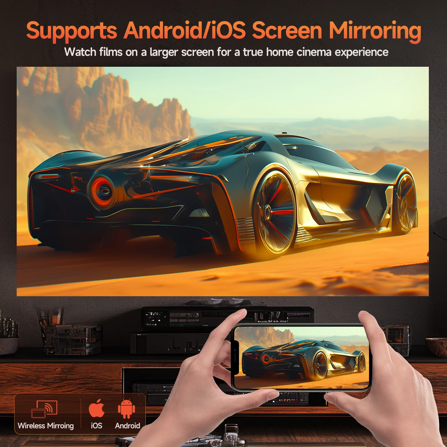 Magcubic HY450MAX Tragbarer Outdoor-Projektor 1100ANSI 1080P Autofokus 8K-Unterstützung Android 14 WiFi6 Beam Mini-Projektor – Detail 12