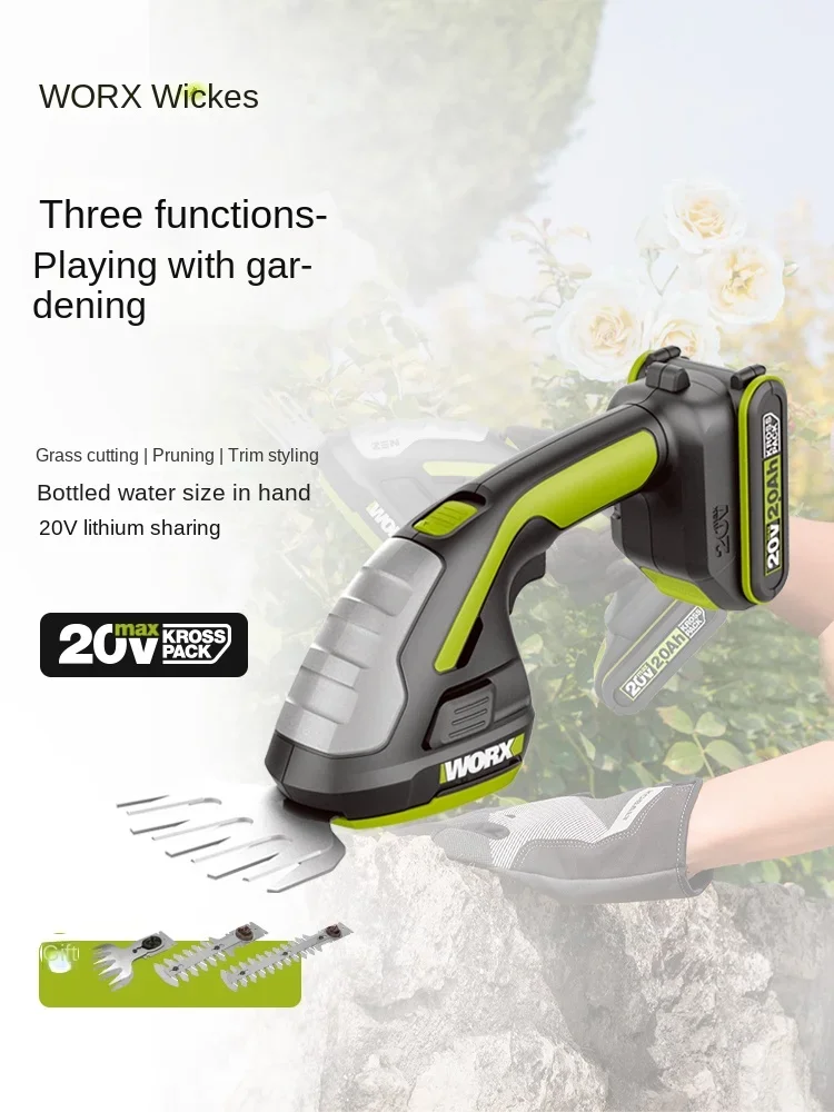 Multifunctional mini weeding, cutting and pruning household electric lawn mower