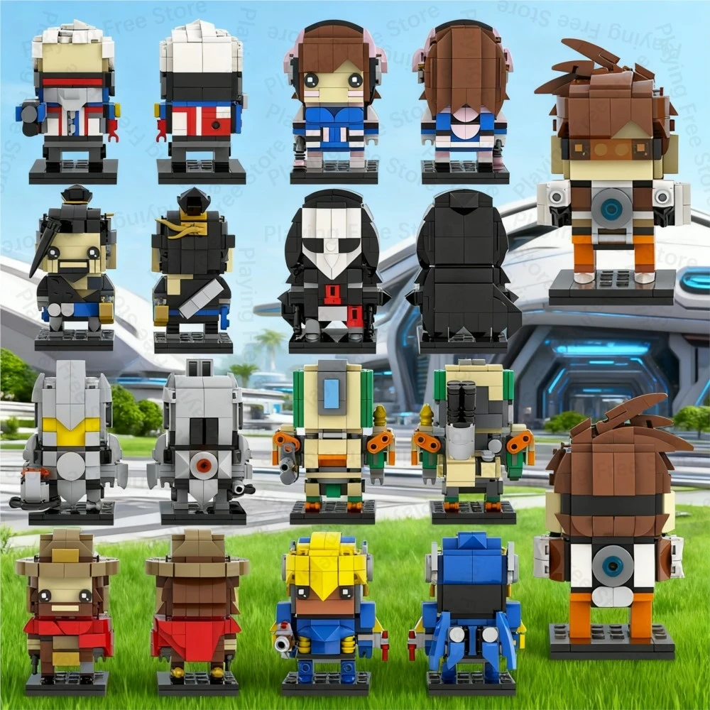 OW Brickheadz Bastions Солдат DVA Hanzon Fps Игровые Фигурки MOC Строительные Блоки Игрушки Для Детей Взрослых Друзей DIY Подарок Medol 3D