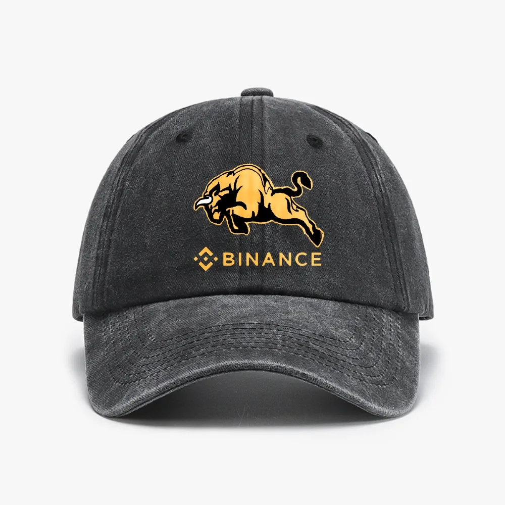 Futures Trucker Hat Binance Coin Crypto Miners Washed denim baseball cap cool Taurus Men Hats