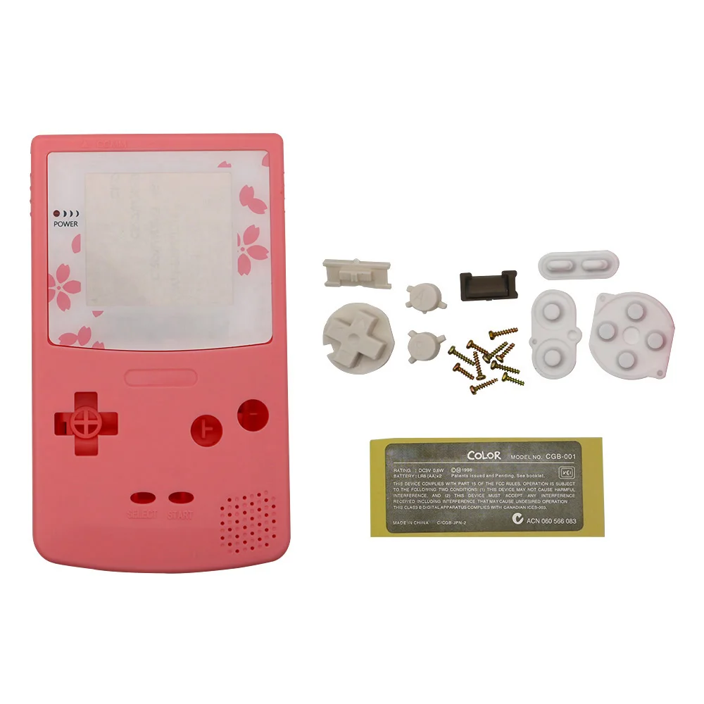 Новый высококачественный пластиковый оригинальный корпус для Game Boy, сменный цветной корпус с кнопкой, проводящий клей и наклейки