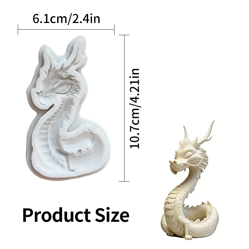 Closed-eye Dragon silicone mold, reusable resin mold, clay and gypsum mold, DIY decorative pendant handcrafted mold