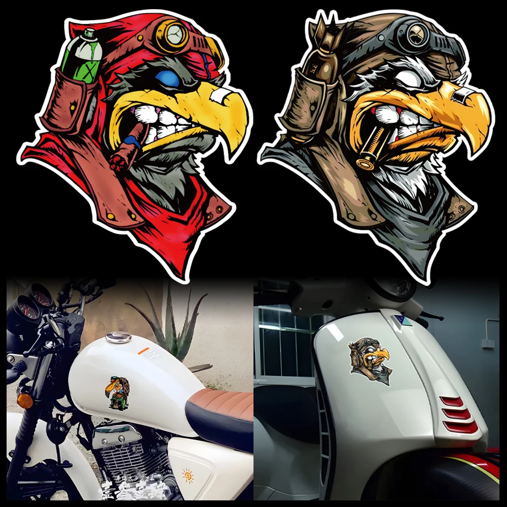 Retro Eagle Reflective Motorcycle Stickers Moto Helmet Body Fuel Tank Decals Accessories For Harley Triumph Norton Royal Enfield