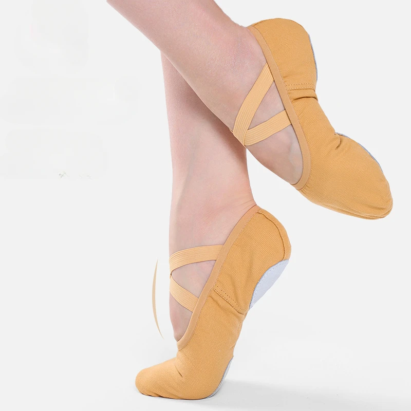 Scarpe da balletto con suola morbida in tela per danza classica per bambini adulti