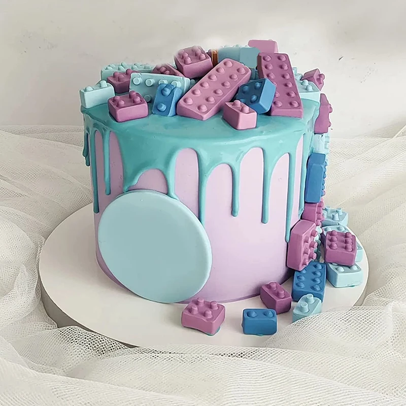 Building Bricks Robots Fondant Silicone Mold For Cake Border Decorating Cupcake Topper DIY Candy Chocolate Crafts Clay Tools