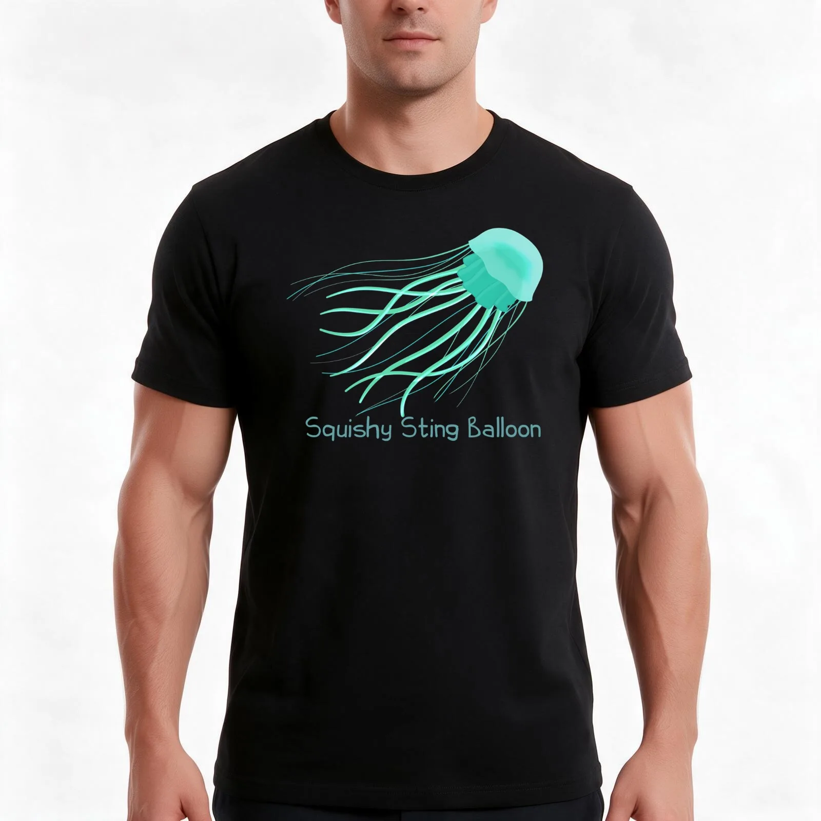 Squishy Sting Balloon (Jellyfish) T-Shirt, Summer Casual Cotton Tee, Oversized Streetwear Tops, Vintage Graphic Print