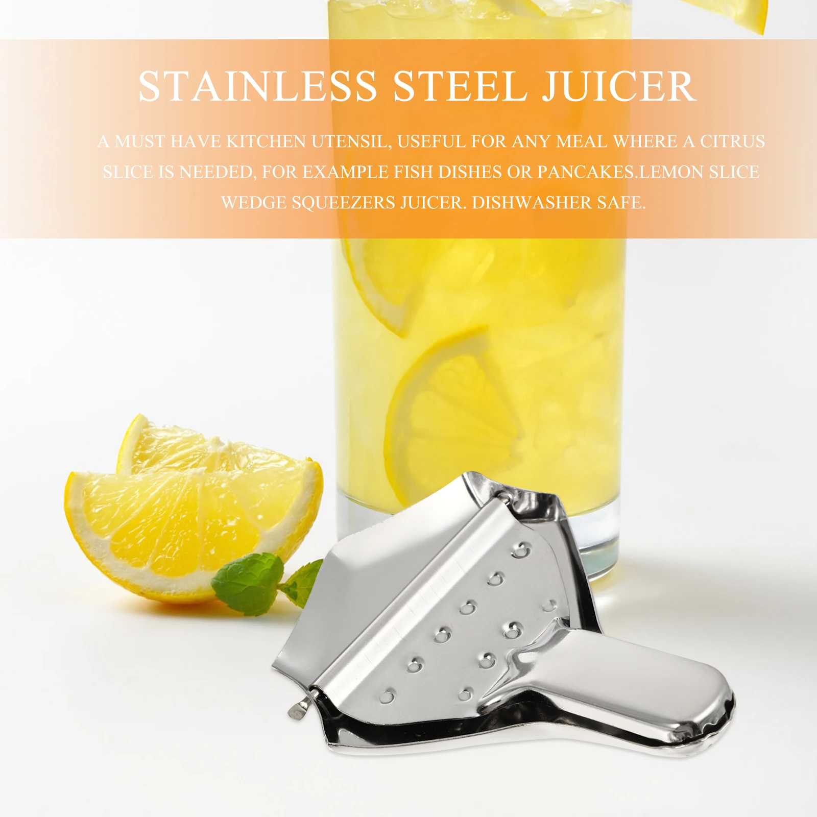 

Stainless Steel Manual Citrus Juicer Lemon Lime Squeezer Kitchen Tool Dishwasher Safe Fresh Juice Maker For Fruit Fish Pancakes