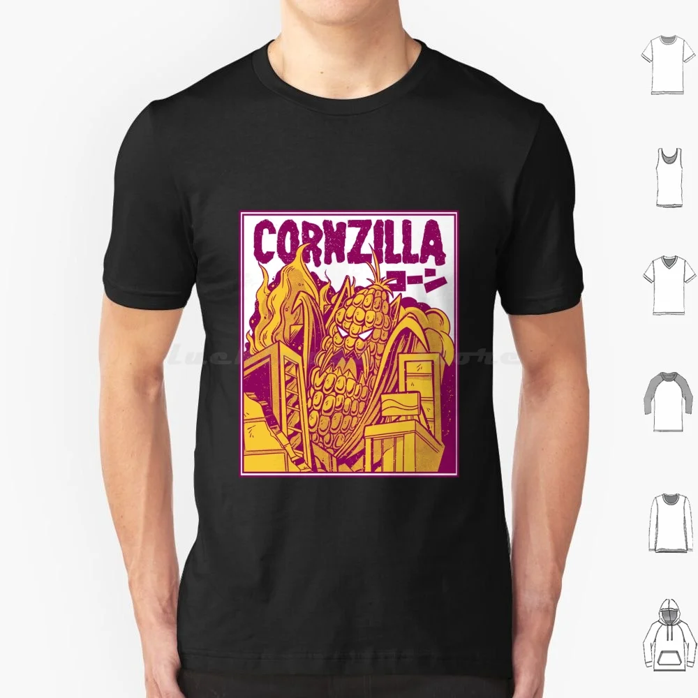 Cornzilla T Shirt 6xl Cotton Cool Tee Corn Food Character Corncob Cornfield Farm Parody Wordplay Colorful Eat Garden Maize