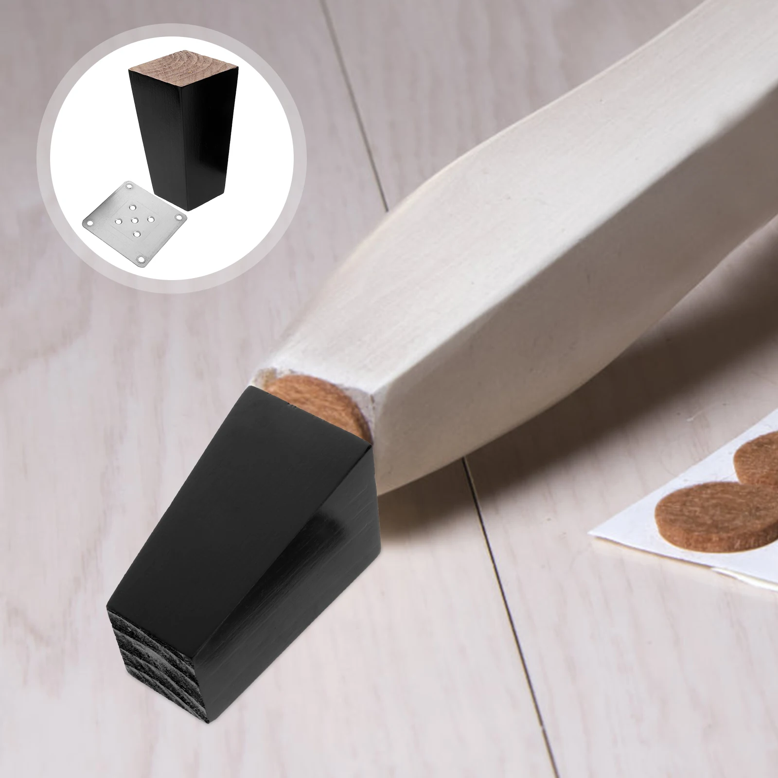 

4pcs Wood Furniture Legs 10cm Square Couch Legs Chair Feet Sofa Replacement Parts For Dresser Sideboard Recliner Coffee Table