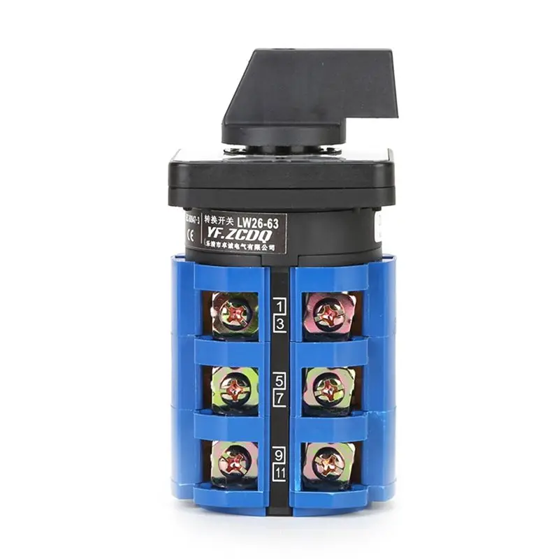 -[Retail TX] LW26-63/3 Universal Change-Overswitch Electric Motor Reversing Cam Switch Rotary Selector 380V 63A