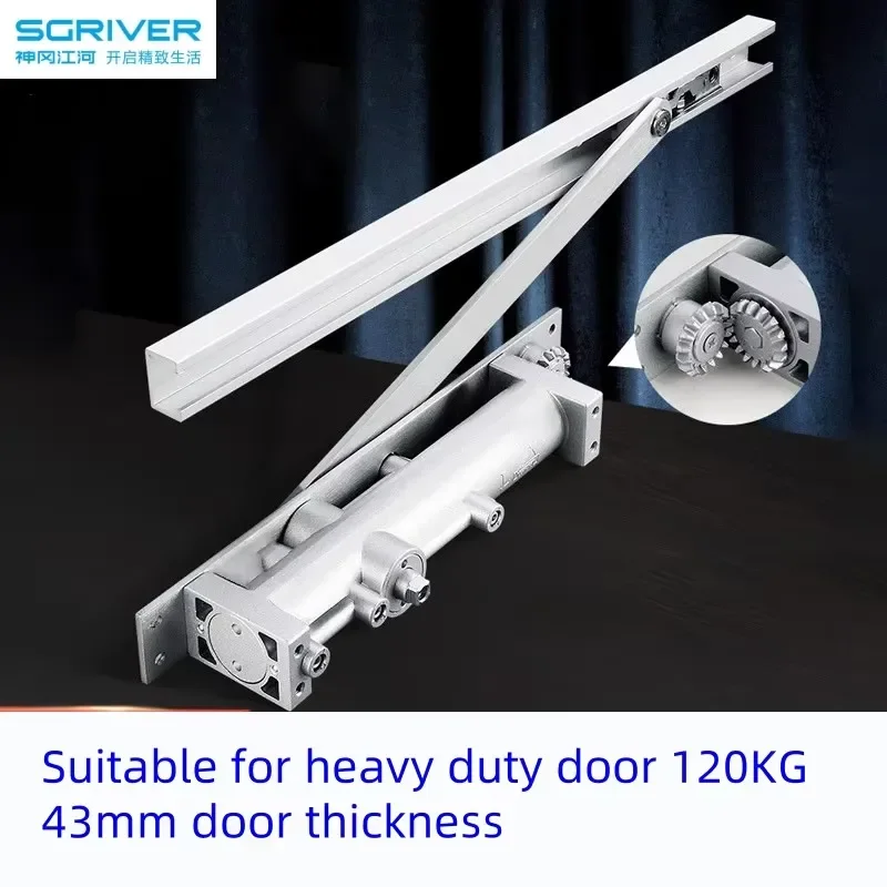 Heavy Duty Concealed Door Closer 65-120kg Adjustable Speed Hidden Hinge for Fireproof Wooden Doors Self Closing Mechanism