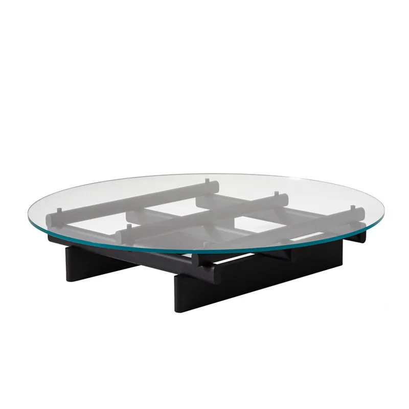 

Solid wood splicing coffee table Household glass surface meeting coffee table