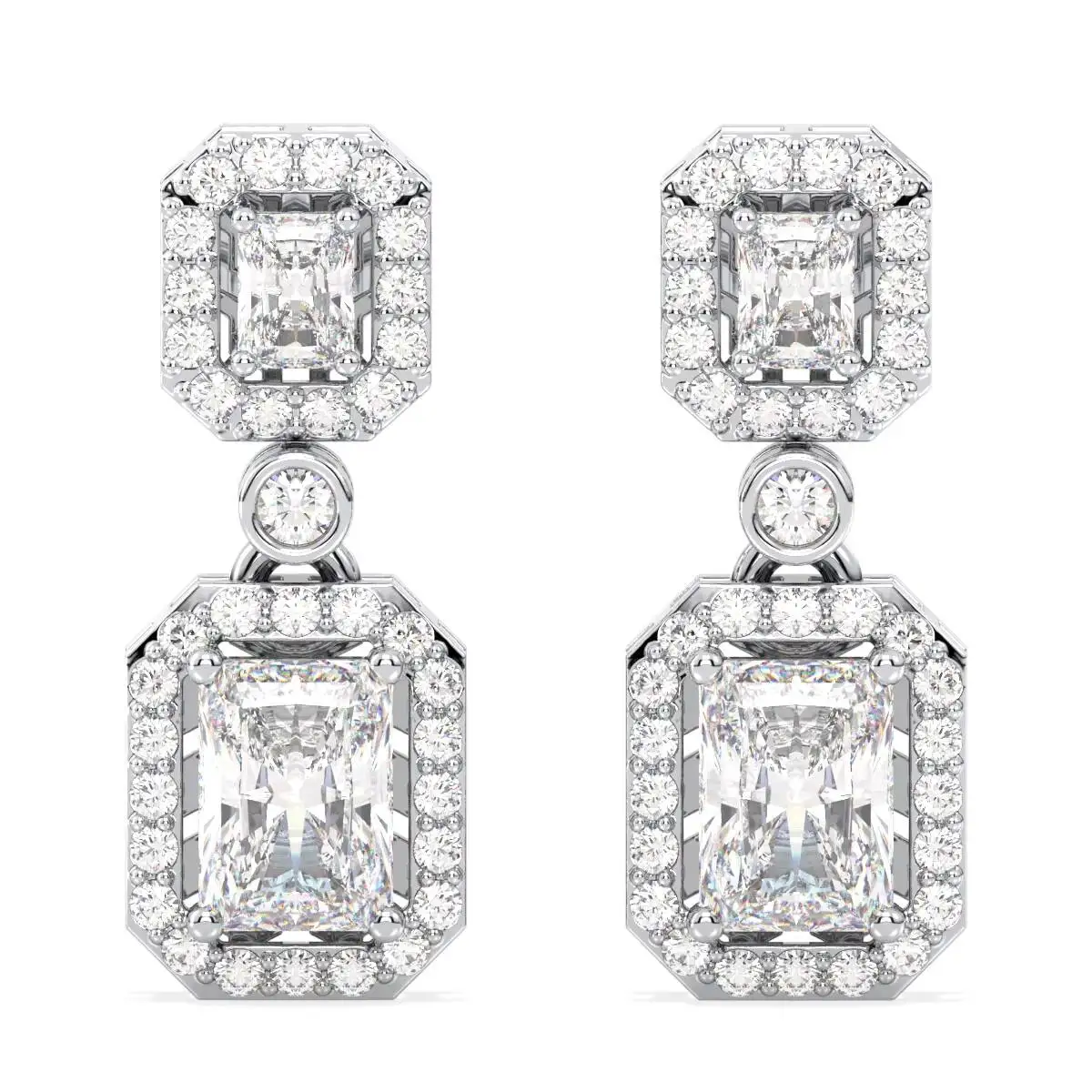 REYES Wholesale Price 925 Sterling Silver Moissanite Dangle Earrings for Women Luxury Statement Wedding Gift Fine Jewelry