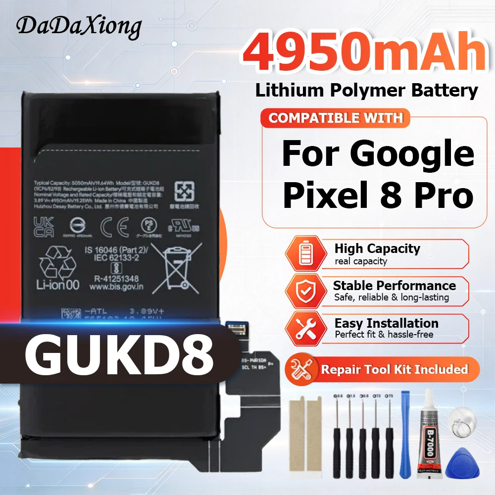 GLU7G Replacement New Battery For HTC Google Pixel 6A Phone Battery 4350mAh + Free Tools