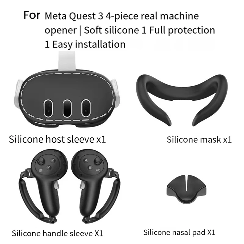 Juste de protection de contrôleur en silicone, housse qualifiée ale, étui à poignée, casque VR Meta Quest 3, 4 en 1