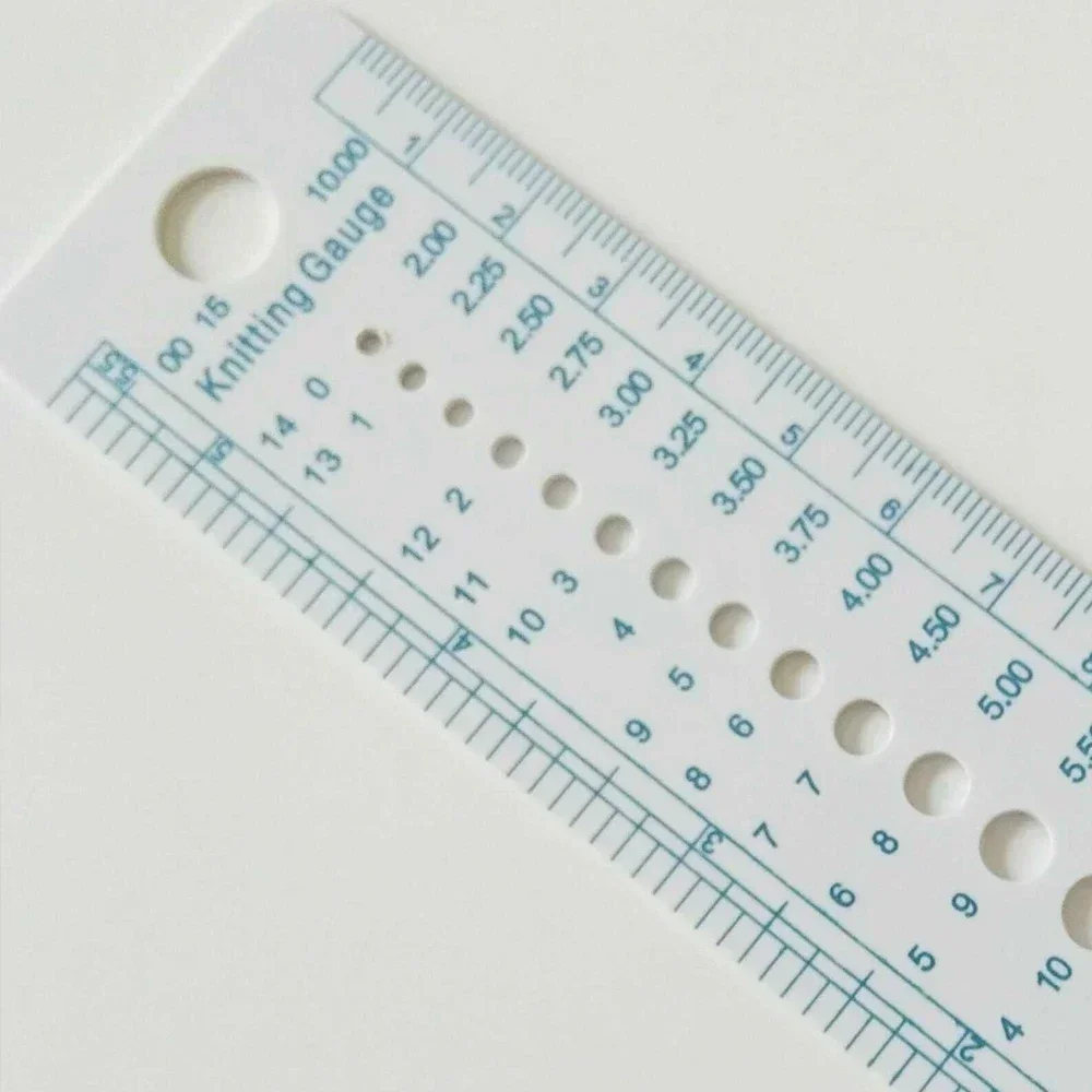 New 1Pc Rule Knitting Accessories Inch Inch Sewing Ruler Plastic Ruler Needle Gauge Size Measurement Sewing Knitting Tool Kawaii