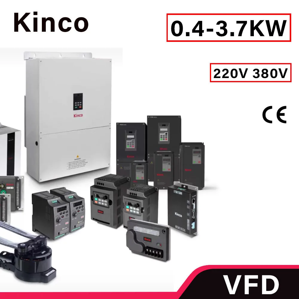

Kinco FV20 Inverter VFD 220V To 380V Single Phase To 3 Phase 0.4W 0.75KW 1.5KW 2.2KW 3.7KW Built-in EMC Low speed high torque