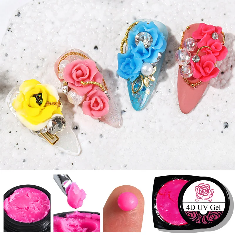 

12color Pretty 3D Carved Multi Shape Gel Drawing Gel Polish Sculpture Gels Non Sticky 3D Solid Carving UV Gel Led Light Needed