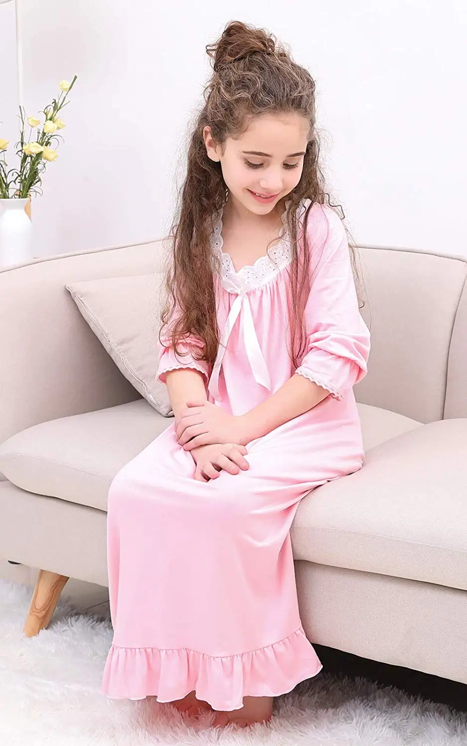 Chemise de nuit princesse à manches longues pour bébé fille, vêtements de nuit, pyjamas, robe de Noël, enfants de 3 à 12 ans