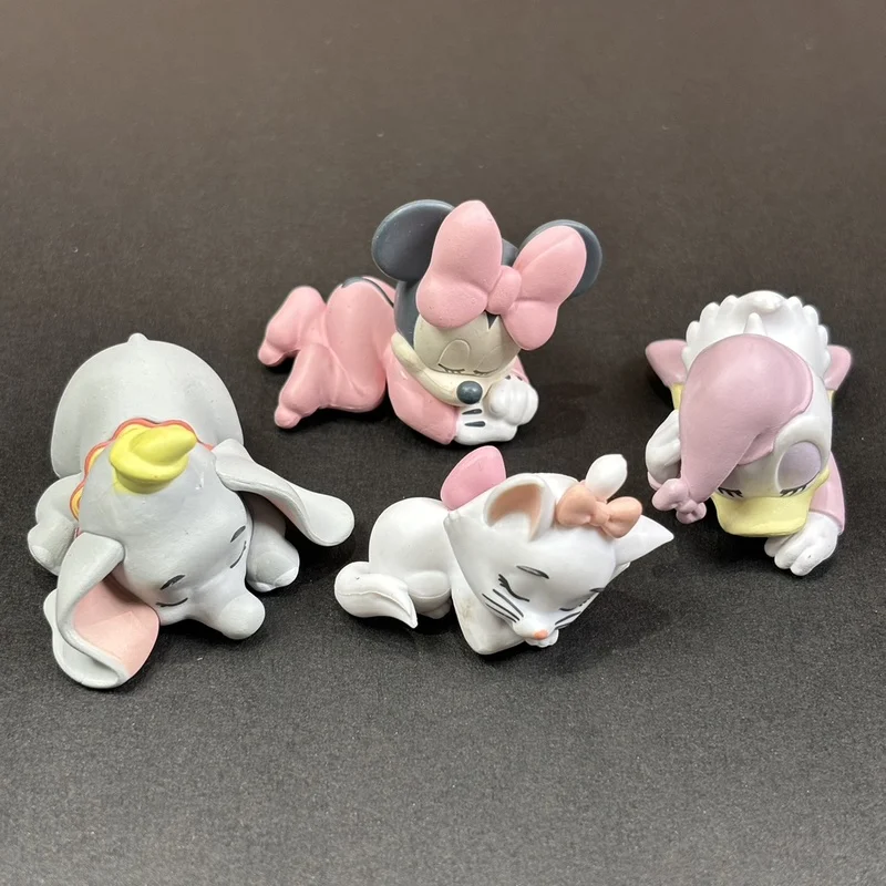 In Stock Disney Anime Gashapon Capsule Toy Marie Cat Dumbo Minnie Daisy Character Sleep Doll Model Toy Collectible Birthday Gift