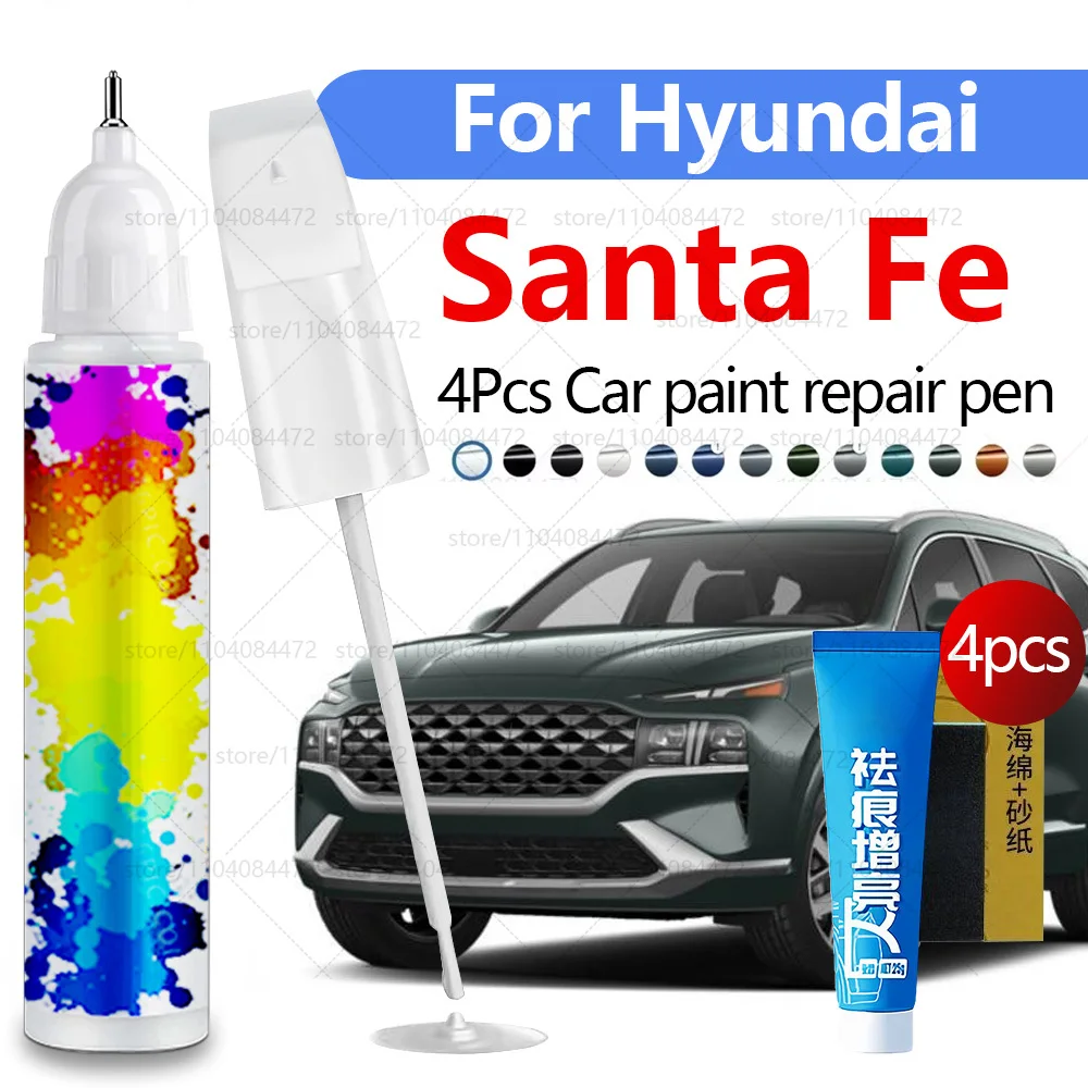 

Ручка для ремонта автомобильной краски для Hyundai Santa Fe 2000-2025 аксессуары для ремонта царапин краска 4 шт. черный S3B белый WW8 красный Y2E серый NT2