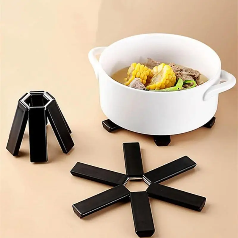Folding Heat Insulation Mat Pot Pad Non-slip Expandable Trivet Placemat For Casserole Heat Insulation Mat Kitchen Accessories