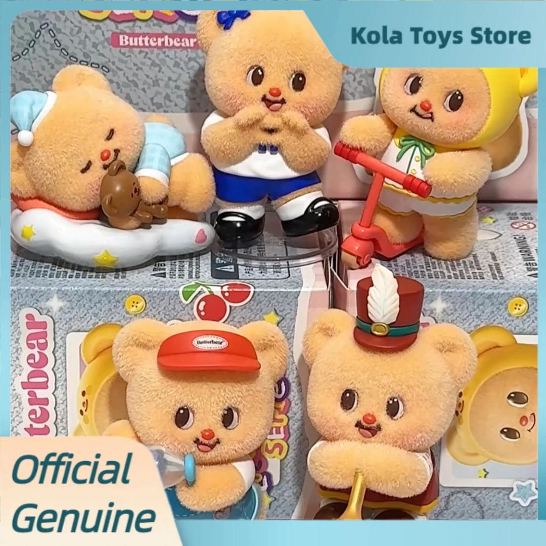 

Подлинная серия «Масляный медвежонок», слепая коробка, флокированная фигурка, украшение для стола, коллекционная загадочная коробка, игрушки, подарок на день рождения