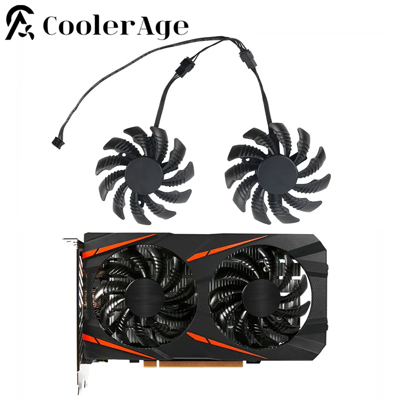 78MM T128010SU PLD08010S12HH 12V 0.35A 4Pin Cooling Fan for Gigabyte GTX1050Ti 1050 RX550 RX560 Graphics Card Cooler Fans