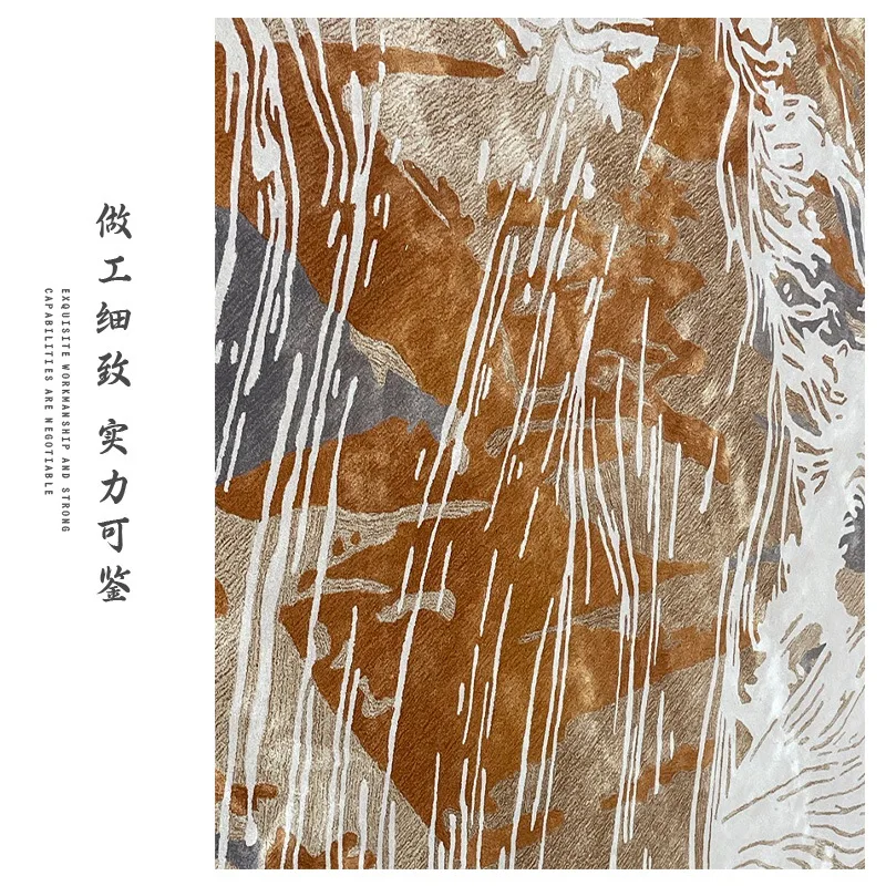 

Optional shape color living room carpet non-slip and dirt-resistant light luxury bamboo fiber carpet