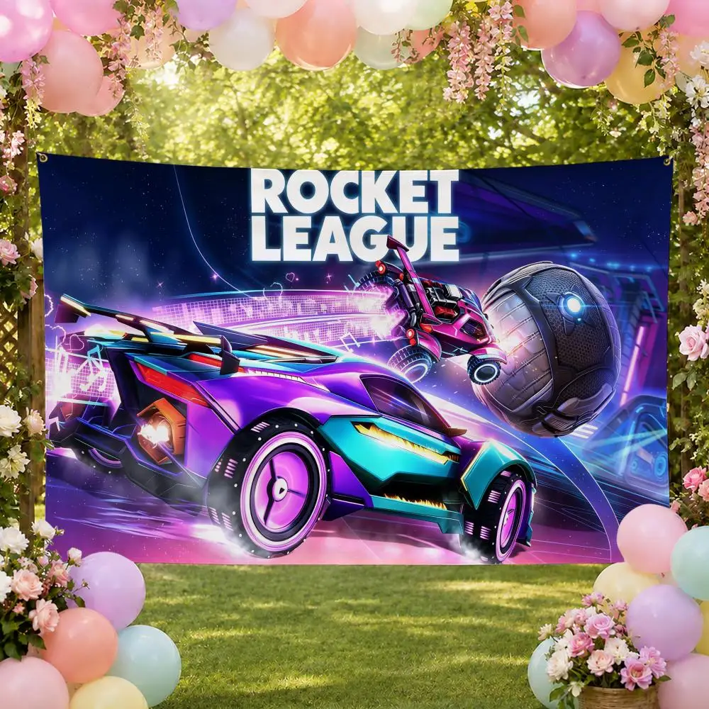 Game Rocket League Car Soccer Flags Fan Banner Tapestry Wall Hanging Garage BarDorm Camp Party Outdoor Home Decor Gift