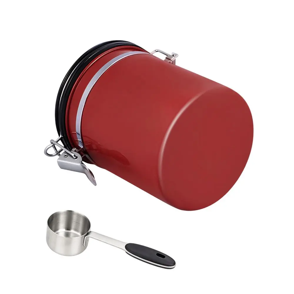 1.5L Coffee Bean Canister 304 Stainless Steel With Date Tracker Airtight Coffee Canister Airtight Seal With Spoon