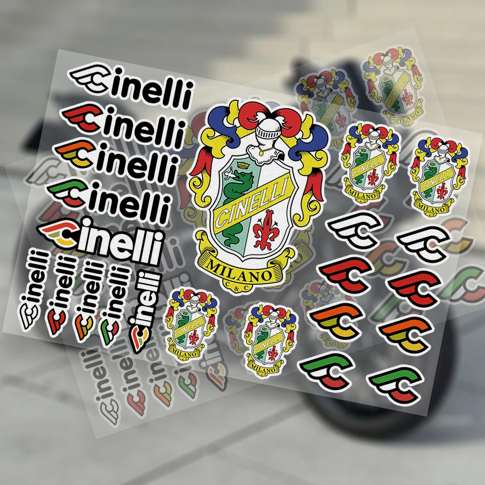Pegatinas reflectantes impermeables para tanque de combustible y casco de motocicleta, calcomanías de vinilo, accesorios para bicicletas y coches para c-cinelli