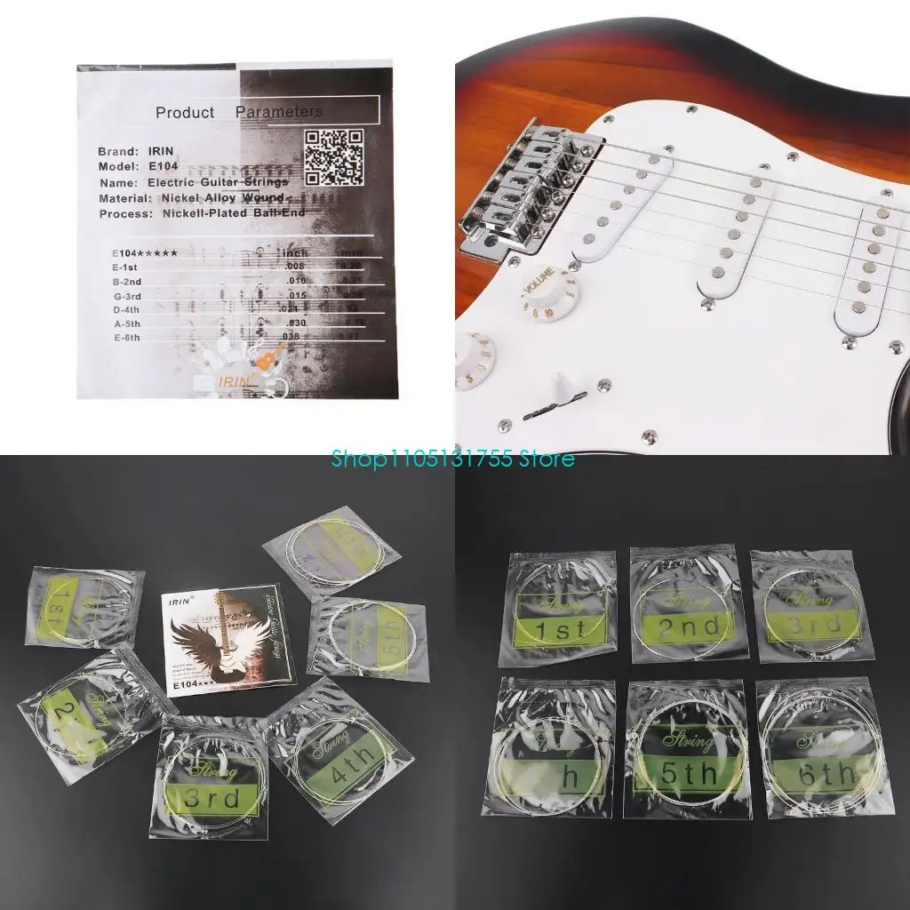 Cuerdas guitarra eléctrica K0EF, cuerda guitarra súper ligera, piezas guitarra enrolladas, 6 uds.