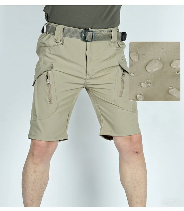 TRVLWEGO Herren Taktische Cargo-Shorts Schnelltrocknende Wander- und Arbeitshosen mit Mehreren Taschen Freizeit-Reise-Anglerhosen – Detail 5