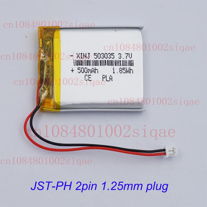 3.7v 500mah 1.85Wh batería recargable Li Lipo 503035 JST 2Pin 1,25mm conector WYORESY