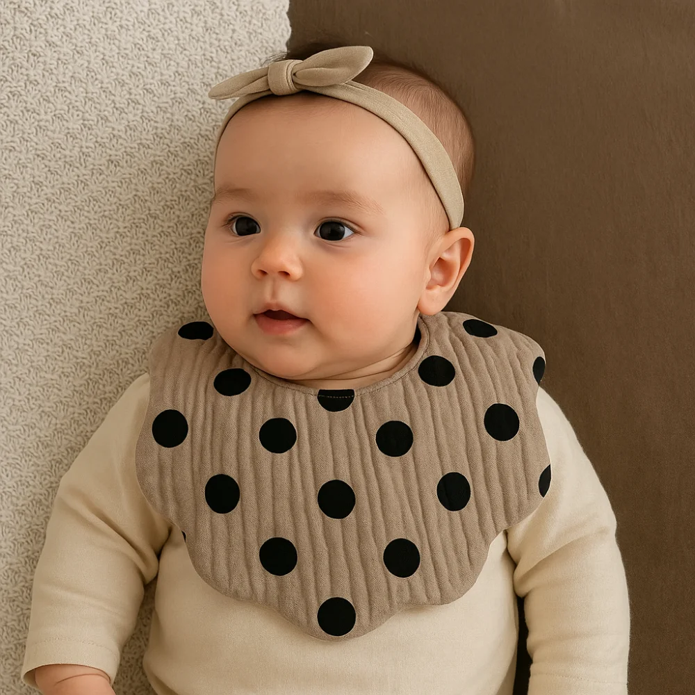 

Feeding Anti-vomiting Bibs Waterproof Flower Shape Dotted Baby Cotton Bibs Cotton Yarn Korean Style Saliva Towel Cloths