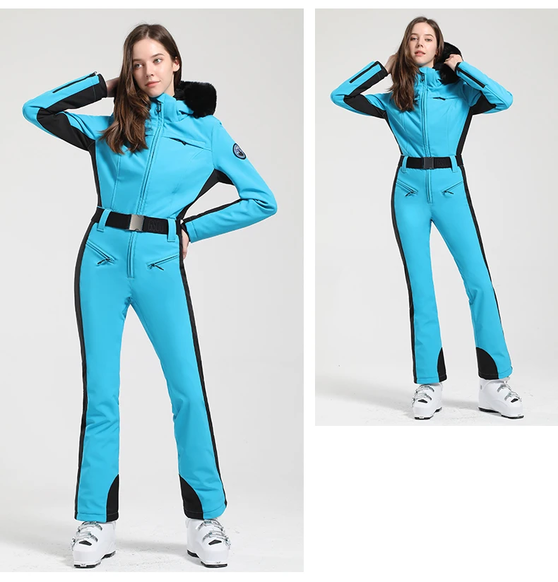 GSOU SCHNEE Einteiliger Skianzug Frauen Verdickung Snowboard Weibliche Overalls Winter Winddicht Wasserdicht Atmungsaktive Kleidung Skifahren – Detail 16
