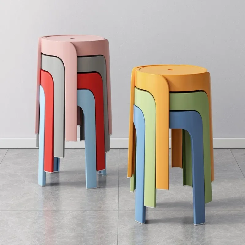 

Household Portable Stackable Round Stool Simple Modern Windmill Stool Living Room Chair Dining Table Bench Plastic Stool