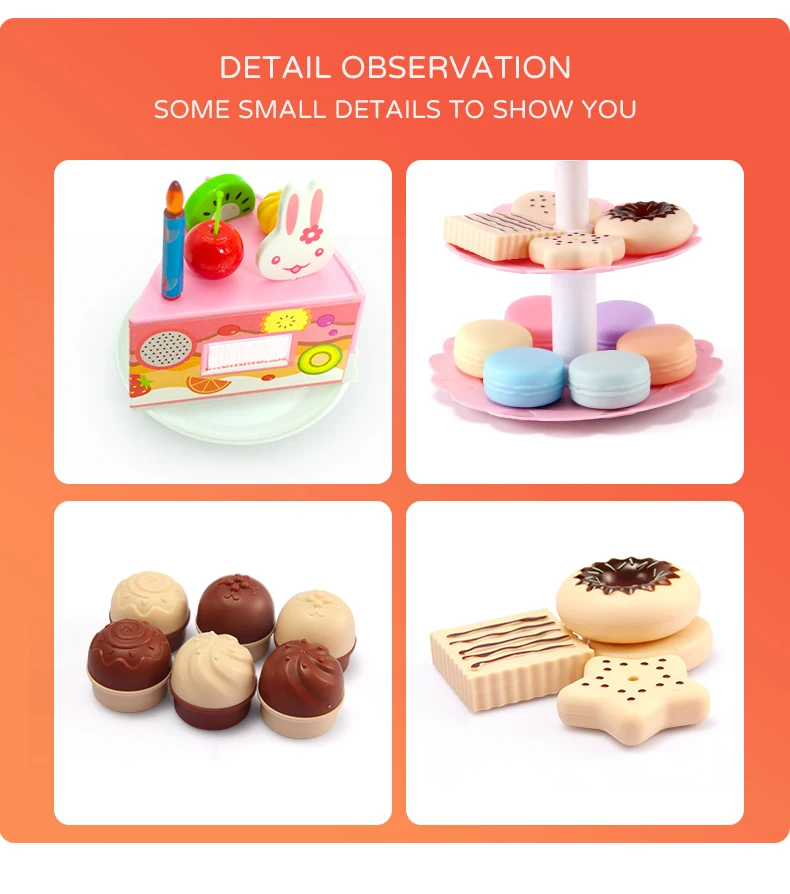 Mädchen Spielzeug Kuchen DIY Miniatur Lebensmittel Tee-Set Simulation Pretend Spielen Küche Kid Cut Spiel Bildung Kinder Spielzeug Für 3 Jahre Geburtstag – Detail 9