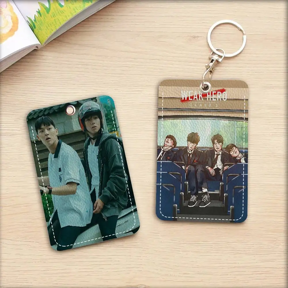 W-Weak HeroS Class Rectangle Keychain Card Holder, Badge Credit Card Holder, Student ID Card Holder, Bus Cards Cover